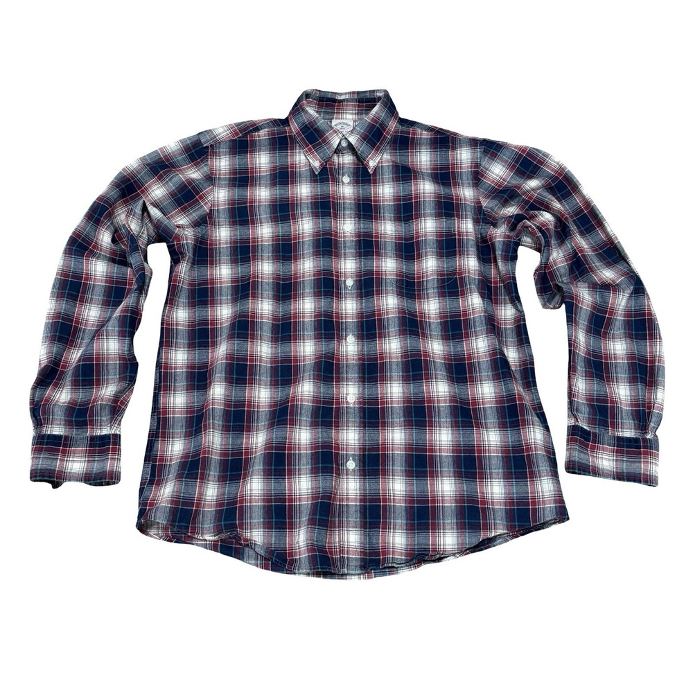 Brooks‎ Brothers Men's Regent Fit Plaid Button Down Shirt Size Medium 22 x 28